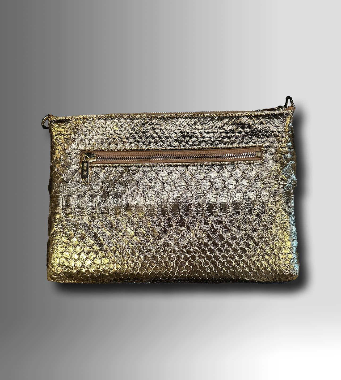 DESIGNER CROSSBODDY CLUTCH IN CHAMPAGNE GOLD PYTHON