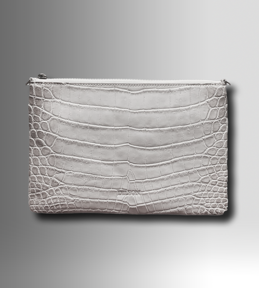 DESIGNER CROSSBODY CLUTCH IN HIMALAYAN CROC