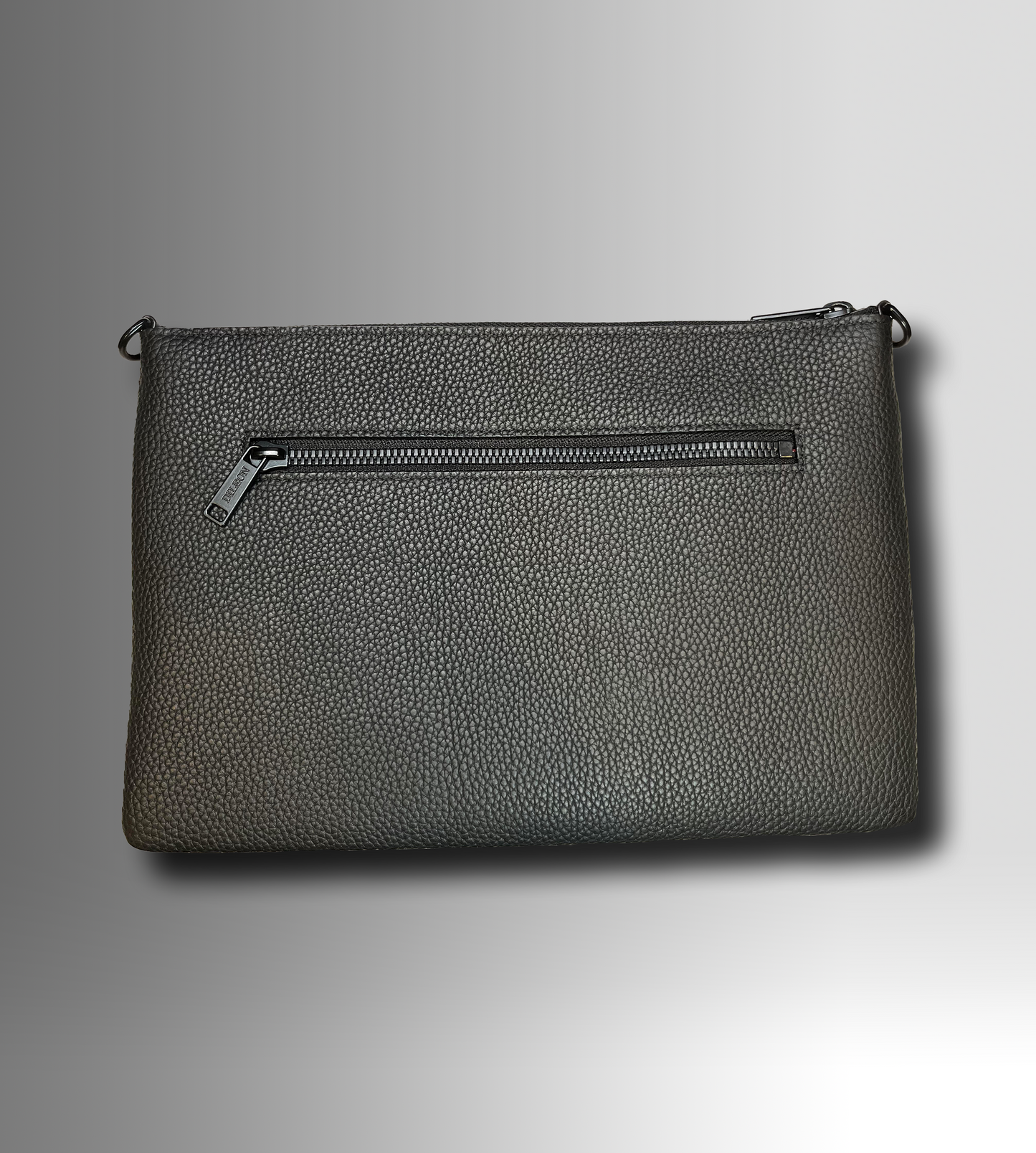 DESIGNER CROSSBODDY CLUTCH IN TRIPLE BLACK TOGO